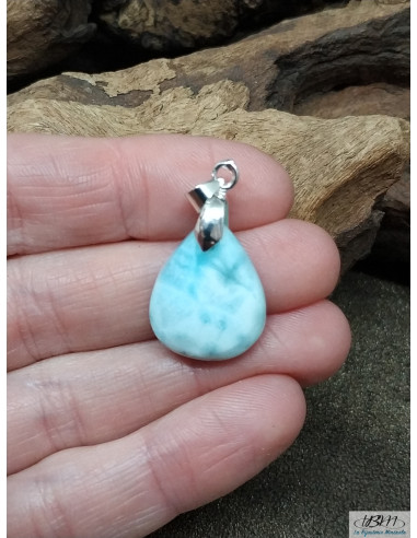 Pendentif de Larimar de 19.2 * 15.7 mm de forme triangulaire de La Bijouterie Minérale