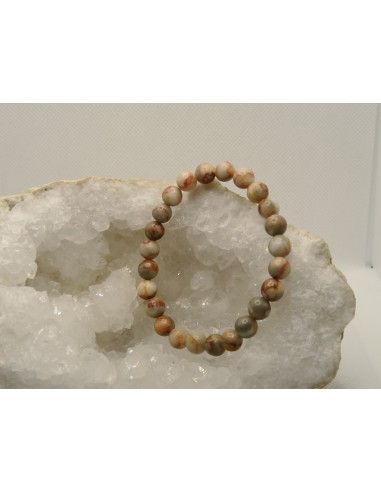 Bracelet en perle de Jaspe Rose • La Bijouterie Minérale