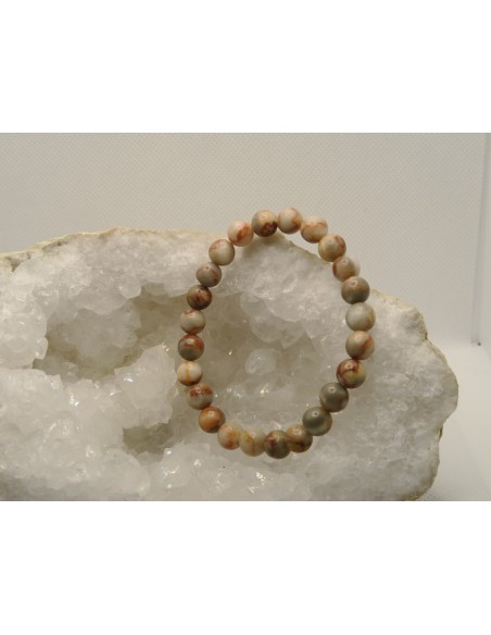 Bracelet en perle de Jaspe Rose • La Bijouterie Minérale