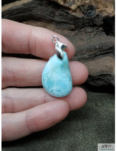 Pendentif de Larimar de 24.8 * 15.7 mm de forme de goutte d'eau de La Bijouterie Minérale