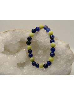 Bracelet Agate bleue et Jaspe citron • La Bijouterie Minérale 2