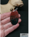 Pendentif d'Héliotrope (Pierre de sang) de 49 * 27 mm de forme ovale de La Bijouterie Minérale