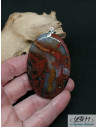 Pendentif d'Héliotrope (Pierre de sang) de 58*39mm de forme ovale de La Bijouterie Minérale