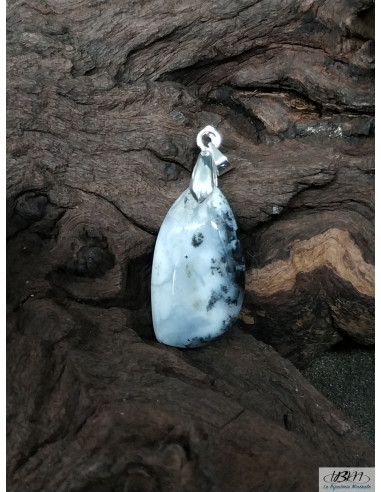 Pendentif d'Opale Dentritique de 29.6 * 16.7 mm de La Bijouterie Minérale