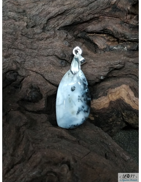 Pendentif d'Opale Dentritique de 29.6 * 16.7 mm de La Bijouterie Minérale