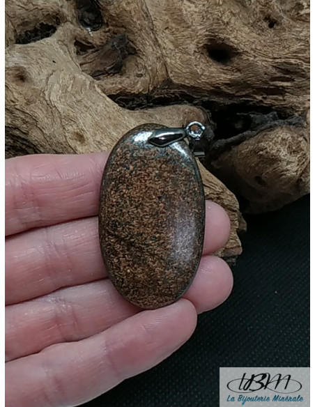 Pendentif Bronzite de 43,9 * 25.2 mm de forme ovale de La Bijouterie Minérale