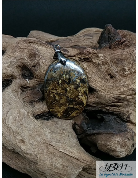 Pendentif Bronzite de 37.8 * 27.3 mm de forme ovale de La Bijouterie Minérale