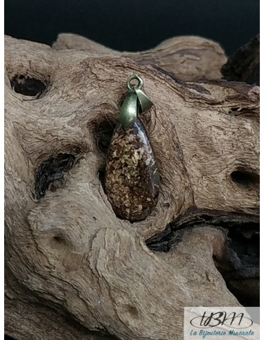 Pendentif Bronzite de 29.3 * 14.3 mm en forme de goutte d'eau de La Bijouterie Minérale