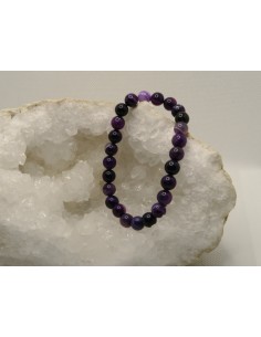 Bracelet en perle d' Agate Violette par La Bijouterie Minérale 2