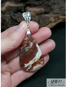 Pendentif en Agate Crazy-Lace de forme goutte d'eau de 44.6 * 28.2 mm de La Bijouterie Minérale