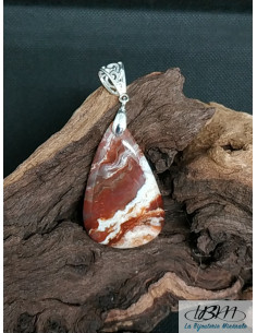 Pendentif en Agate Crazy-Lace de forme goutte d'eau de 44.6 * 28.2 mm de La Bijouterie Minérale 2