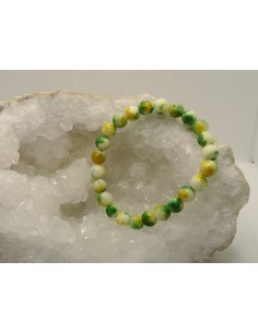 Bracelet en Jaspe naturel jaune et vert 2