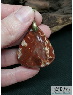 Pendentif en Agate Crazy-Lace de forme triangulaire de 37.2 * 32.6 mm de La Bijouterie Minérale