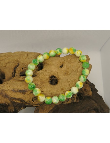 Bracelet en Jaspe naturel jaune et vert