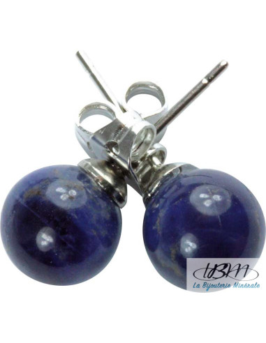 Puce d'oreille en lapis-lazuli 8 mm de La Bijouterie Minérale