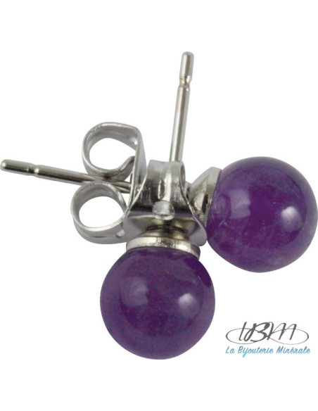 copy of Puce d'oreille 6 mm en jaspe rouge