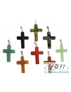 Petite croix en pendentif de howlite naturelle de La Bijouterie Minérale 2