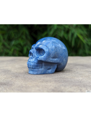 Crâne en Aventurine Bleue massif de 5 cm de La Bijouterie Minérale