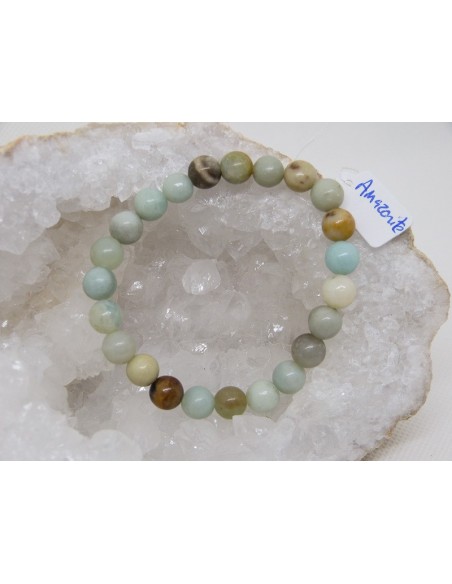 Bracelet en perle d'Amazonite naturelle • La Bijouterie Minérale