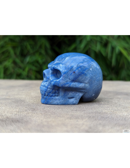Crâne en Aventurine Bleue massif de 5 cm de La Bijouterie Minérale
