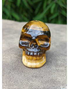 Crâne en Oeil de Tigre massif de 5 cm de La Bijouterie Minérale