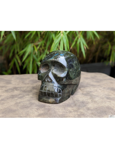 Crâne de labradorite massif taillé main 4.103 Kg d'environ 20 cm de La Bijouterie Minérale