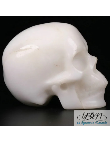 Crâne en jade blanc massif de 5 cm de La Bijouterie Minérale