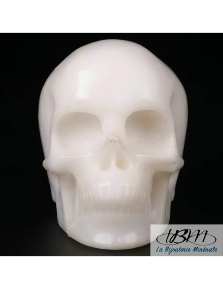 Crâne en jade blanc massif de 5 cm de La Bijouterie Minérale