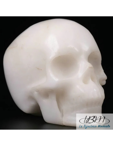 Crâne en jade blanc massif de 5 cm de La Bijouterie Minérale