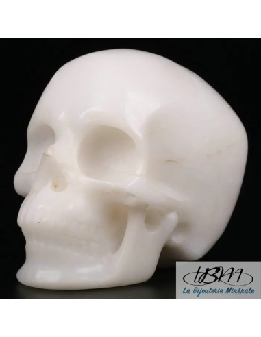Crâne en jade blanc massif de 5 cm de La Bijouterie Minérale