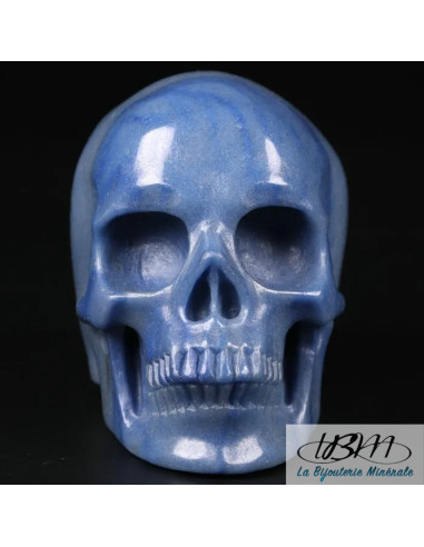 Crâne en Aventurine Bleue V2 massif de 5 cm de La Bijouterie Minérale