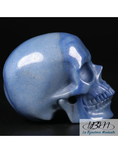 Crâne en Aventurine Bleue V2 massif de 5 cm de La Bijouterie Minérale