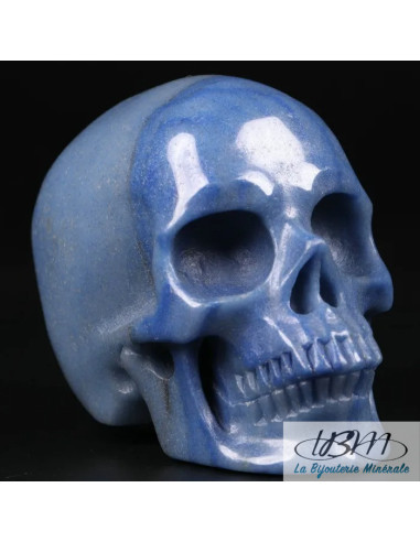 Crâne en Aventurine Bleue V2 massif de 5 cm de La Bijouterie Minérale