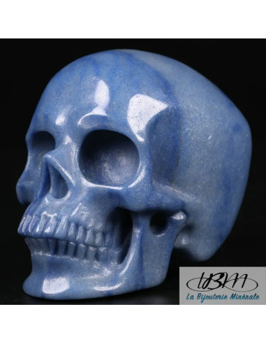 Crâne en Aventurine Bleue V2 massif de 5 cm de La Bijouterie Minérale