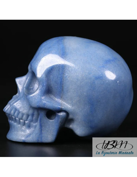 Crâne en Aventurine Bleue V2 massif de 5 cm de La Bijouterie Minérale