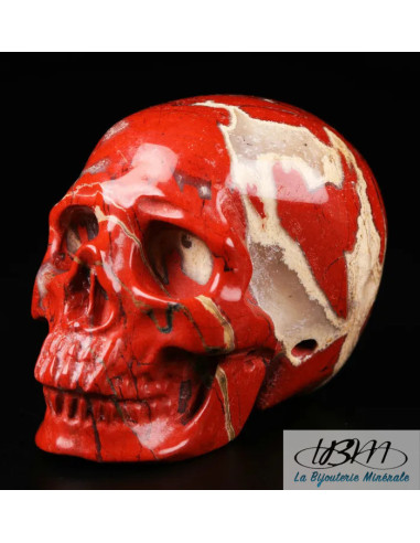 Crâne en jaspe rouge massif de 5 cm de La Bijouterie Minérale