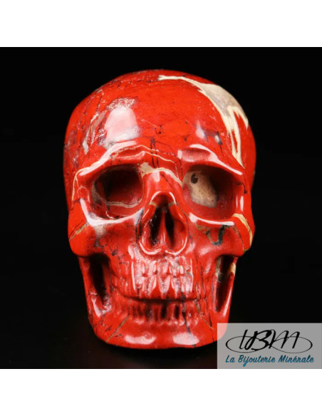 Crâne en jaspe rouge massif de 5 cm de La Bijouterie Minérale