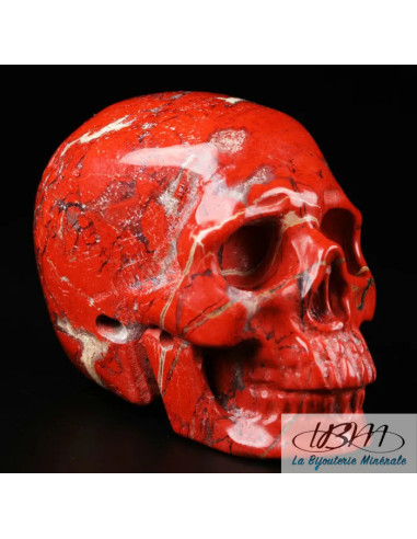 Crâne en jaspe rouge massif de 5 cm de La Bijouterie Minérale