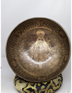 Bol tibétain gravé - Note Si - 5 métaux