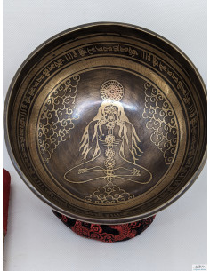 Bol tibétain gravé - Note La - 5 métaux