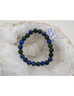 Bracelet en malachite et azurite naturelle • La Bijouterie Minérale