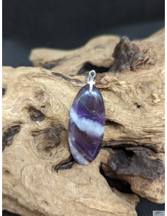 Pendentif en améthyste chevron de 41.6 * 18.1 mm de forme ovale 2