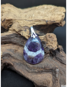 Pendentif en améthyste chevron de 34.5 * 23.8 mm de forme goutte d'eau de La Bijouterie Minérale 2