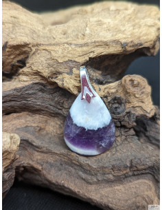 Pendentif en améthyste chevron de 30.5 * 21.9 mm de forme goutte d'eau de La Bijouterie Minérale 2