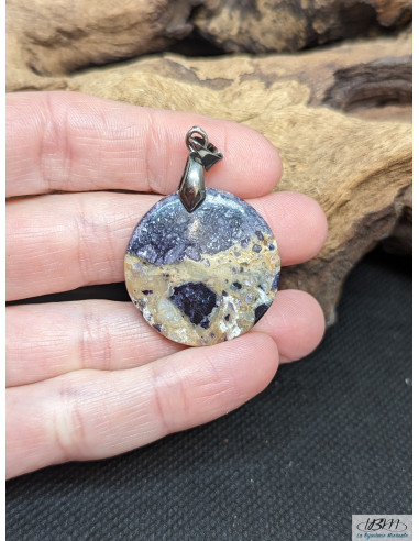 Pendentif de Jaspe Tiffany rond de diamètre 26.9 mm de La Bijouterie Minérale