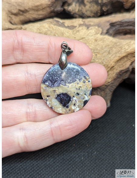 Pendentif de Jaspe Tiffany rond de diamètre 26.9 mm de La Bijouterie Minérale