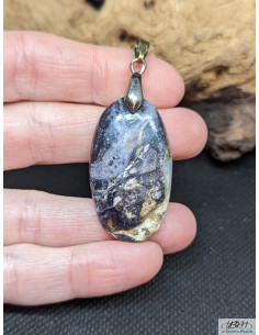 Pendentif de Jaspe Tiffany de 35.9 * 20.4 mm de La Bijouterie Minérale 2