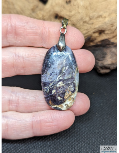 Pendentif de Jaspe Tiffany de 35.9 * 20.4 mm de La Bijouterie Minérale
