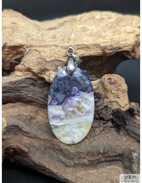 Pendentif de Jaspe Tiffany de 38.4 * 22.8 mm de La Bijouterie Minérale