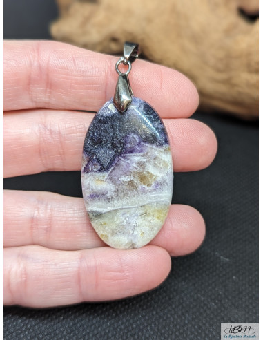 Pendentif de Jaspe Tiffany de 38.4 * 22.8 mm de La Bijouterie Minérale